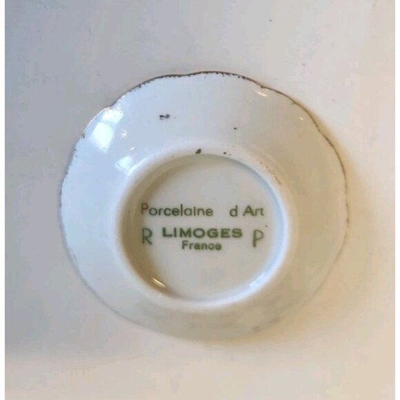 Vintage Porcelain d'Art Limoges Mini Plates Set 5 Courting Scene With 4 Stands - Picture 11 of 11